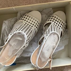 Bettye Muller White leather heels